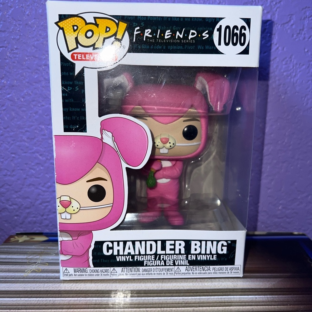 Funko Pop Friends Chandler Bing Pink Bunny Figure